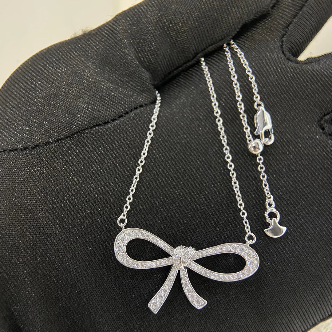 S925 Silver Women's Necklace, Fashionable Design Pentagram and Butterfly Pendant Necklace, Holiday Gift