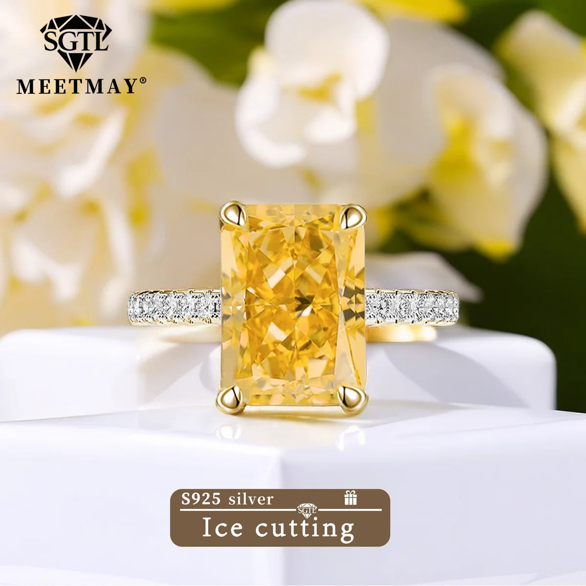 S925 Sterling Silver Tanzanite Blue Zircon Sparkle 5A Good Quality Ice Cut High Carbon Diamond Ladies Ring Fine Jewelry Women