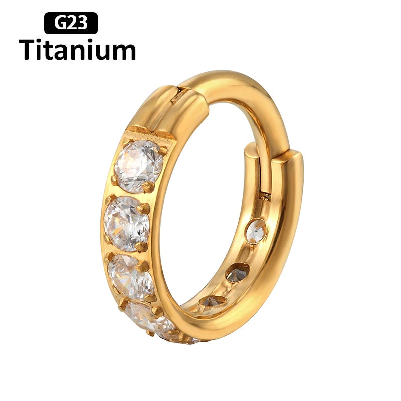 ASTM F136 Titanium Piercing Hinged Segment Septum Hoop Nose Rings Clicker Ear Cartilage Tragus Helix Conch Body Jewelry Earrings