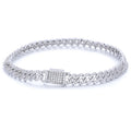 TUHE Unisex VVS1 D Color Moissanite 6mm Cuban Chain Bracelet  S925 Silver For Men Hip Hop Jewelry
