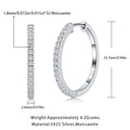 LinkerLove Moissanite Hoop Earrings S925 Sterling Silver Diamond Earrings 18K Gold Plated Trendy Jewelry for Bridal Wedding Gift