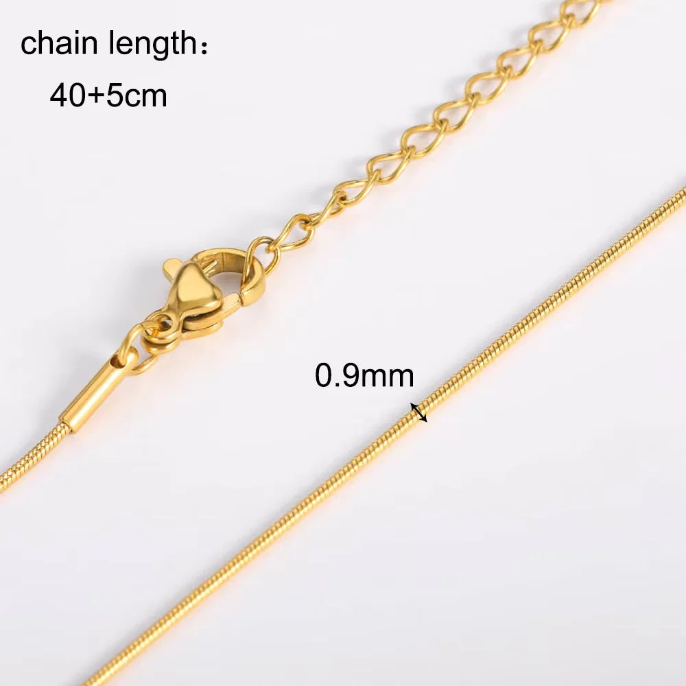 10pcs/Lot 45cm Stainless Steel 304 Link Necklace For Women Jewelry Making Accessories Diy Handmade Supplies Golden Silvery Chain