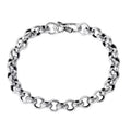 Pure Silver Bright Simple Circle Round Buckle Bracelet 925 Sterling Silver Jewelry 8/10mm Classical Chain Bracelets Man Woman