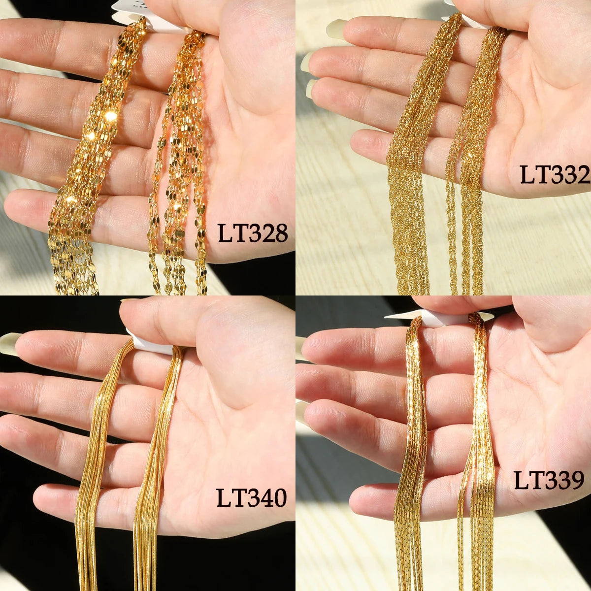 10pcs/Lot 45cm Stainless Steel 304 Link Necklace For Women Jewelry Making Accessories Diy Handmade Supplies Golden Silvery Chain