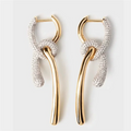 French Fashion Twist Knot Design Paired With Zircon Earrings for Women's Exquisite High-end Elegant Vintage Jewelry