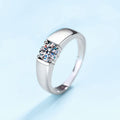 Lover Rings Women Engagement Men 18K White Gold Wedding Band 0.5/1CT Moissanite Diamond Valentine's Day PT950 Girl Birthday Gift