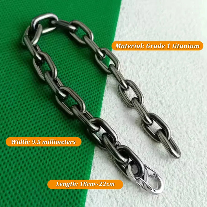 9.5mm Pure Titanium Bracelet Welded Chain Unparalleled Strength & Style Men's Trendy Jewelry Accessory