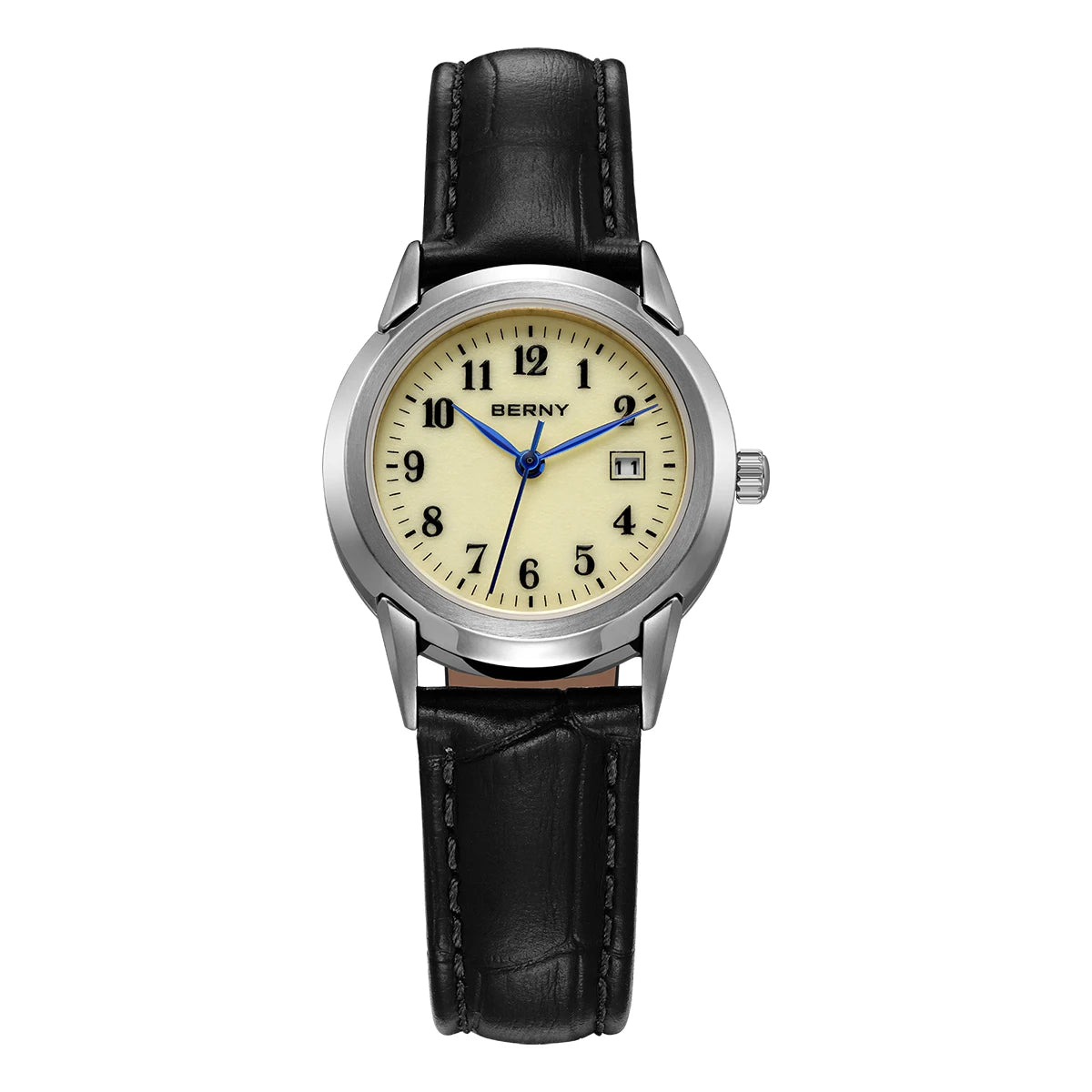 BENRY Golden Women's Quartz Watch Fashion Ladies Wristwatch Luminous Top Display Dial Leather Strap Waterproof Women Watches