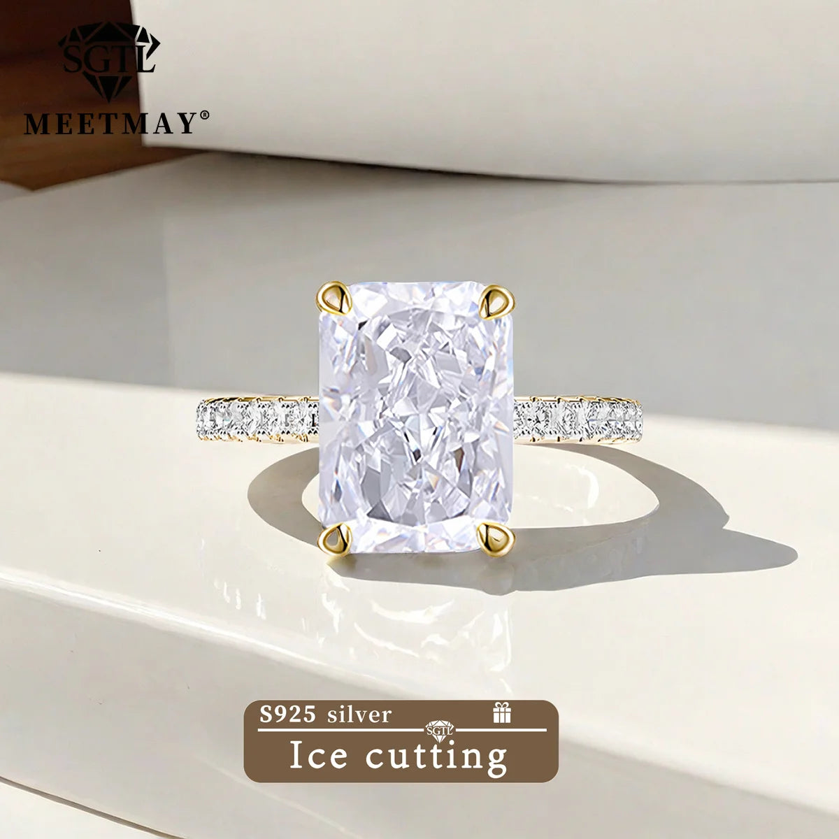 S925 Sterling Silver Tanzanite Blue Zircon Sparkle 5A Good Quality Ice Cut High Carbon Diamond Ladies Ring Fine Jewelry Women