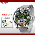 PINDU New Watchmakings House of Dragons Astronomia Art 3D Gold Dragon Astronomia Quartz Watch Men Astronomia Solar Montre Homme