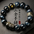 Natural blue tiger eye men's and women's bracelets attract wealth in the birth year Pixiu Ping An Fu jewelry