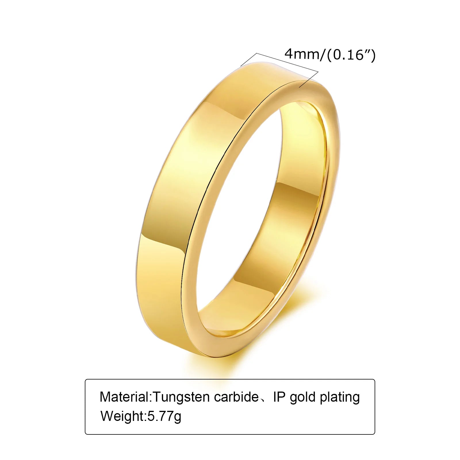 2/4/6/8mm Tungsten Carbide Ring for Men Women,Gold Plated Stacker Band, Pinky Ring Thumb Rings,Mid Finger Rings Gift