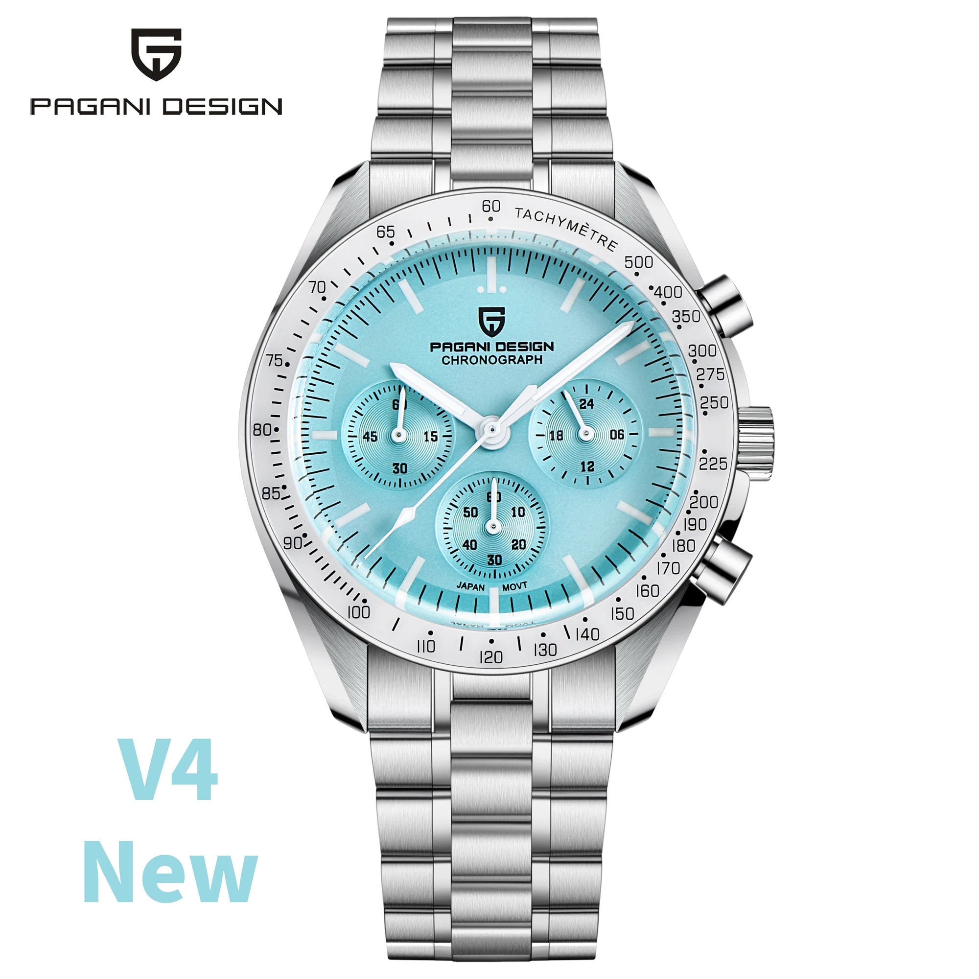 PAGANI DESIGN Silver Gold Moon Watches Luxury Quartz Watch For Men Auto Date Chronograph AR Sapphire crystal watch Men 2025 New