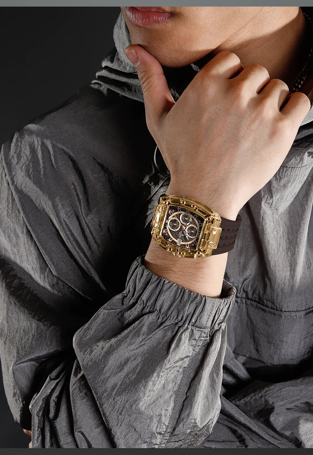 High Quality NAVIFORCE Watches for Man Silica Strap 50M Waterproof Sport Male Clock Casual Quartz Date Display Men's Chronograph