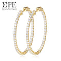 HFE Full Moissanite 50mm Hoop Earrings Sterling Silver Women's Style D Color VVS1 Lab-Created Diamond Studs Party Fine Jewelry