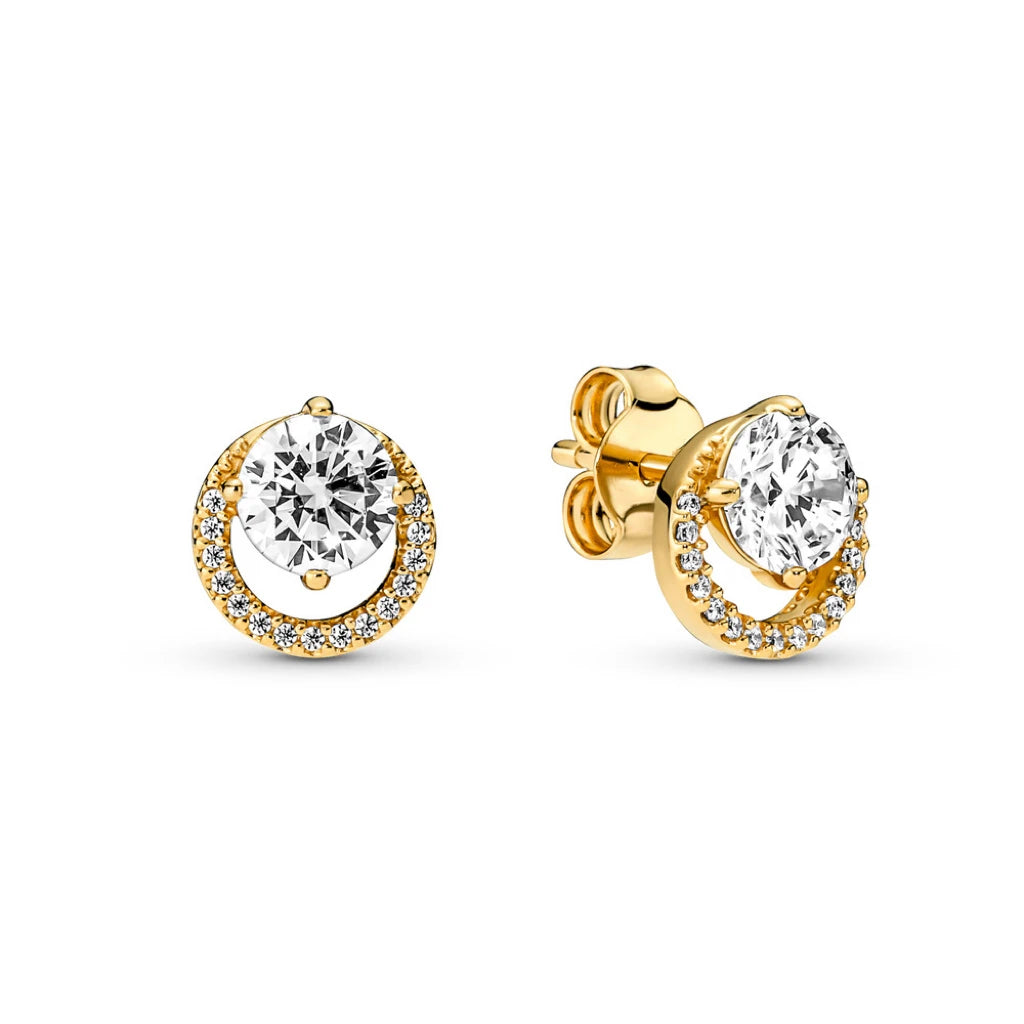 100%925 pure silver classic water-drop heart-shaped round stud earrings Perfect jewelry gift for women's birthday presents
