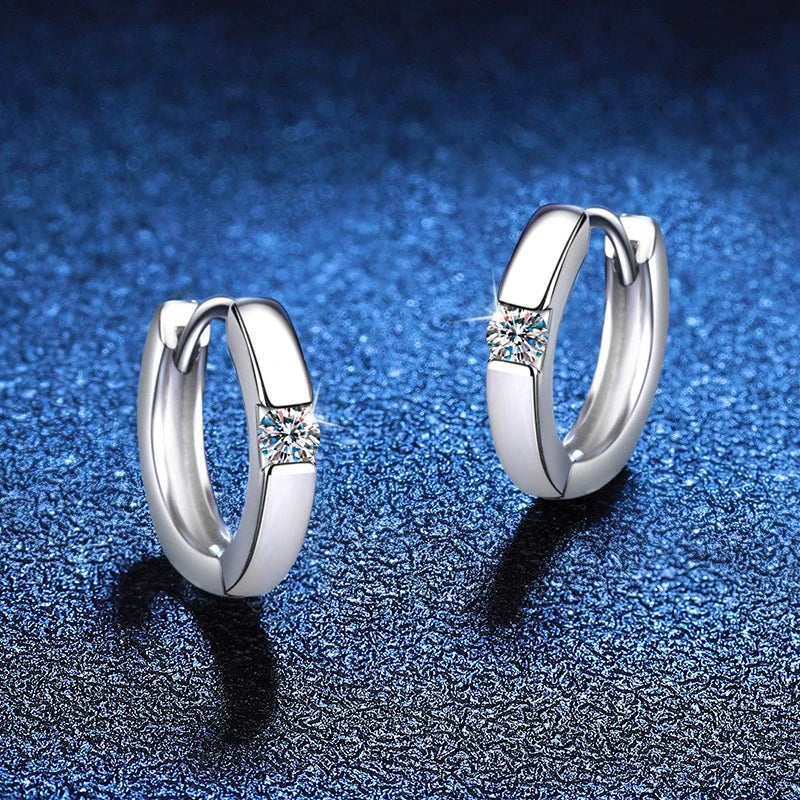 Tezzc D Color Moissanite Earring S925 Sterling Sliver Plated White Gold Hoop Earring for Women Wedding Party Jewelry wholesale