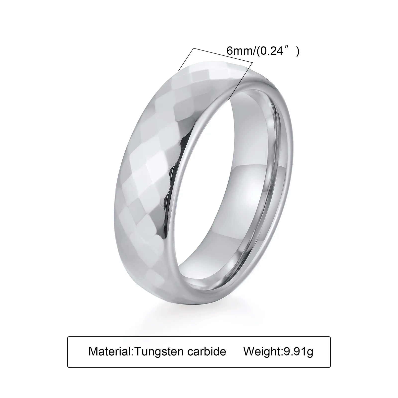 Men Faceted Wedding Band,Tungsten Engagements Promise Ring For Mens,Multifaceted Geometric Ring