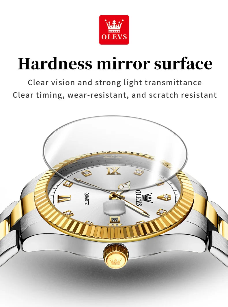 OLEVS 3623  Mens Watch Original Business Luxury Simple Brand Quartz Watch Waterproof Luminous Watch For Man Automatic Date Reloj