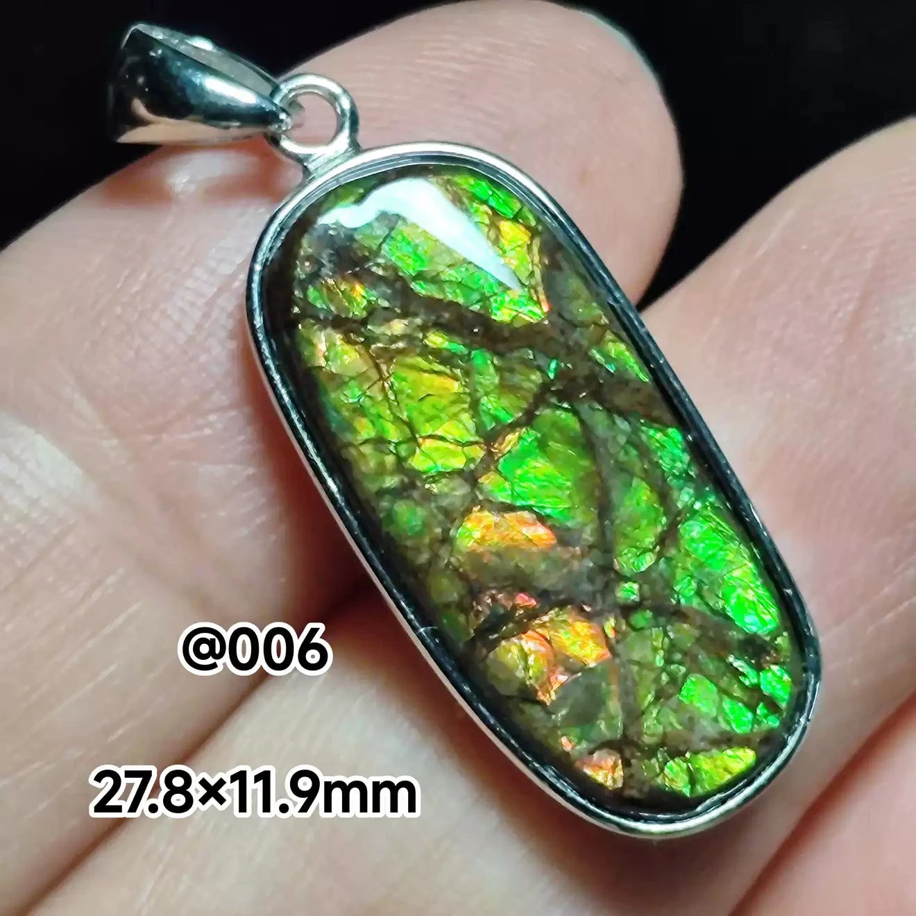 Natural Red Ammonite Ammolite Pendant Light Gemstone Green Ammolite 925 Sterling Silver Women Men Canada Necklace AAAAA
