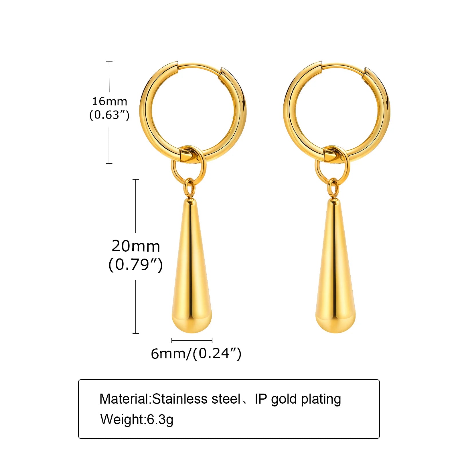 Stainless Steel Brushed Geometric Drop Earrings, 18K Gold Plated Irregular Dangle Earring Women, Minimalist Statement Jewelry