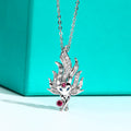 AnuJewel D Color Moissanites Nine-Tailed Fox Pendant Classic of Mountains and Seas 50cm Necklace 925 Sterling Silver Jewelry