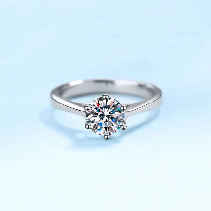 Lover Rings Women Engagement Men 18K White Gold Wedding Band 0.5/1CT Moissanite Diamond Valentine's Day PT950 Girl Birthday Gift