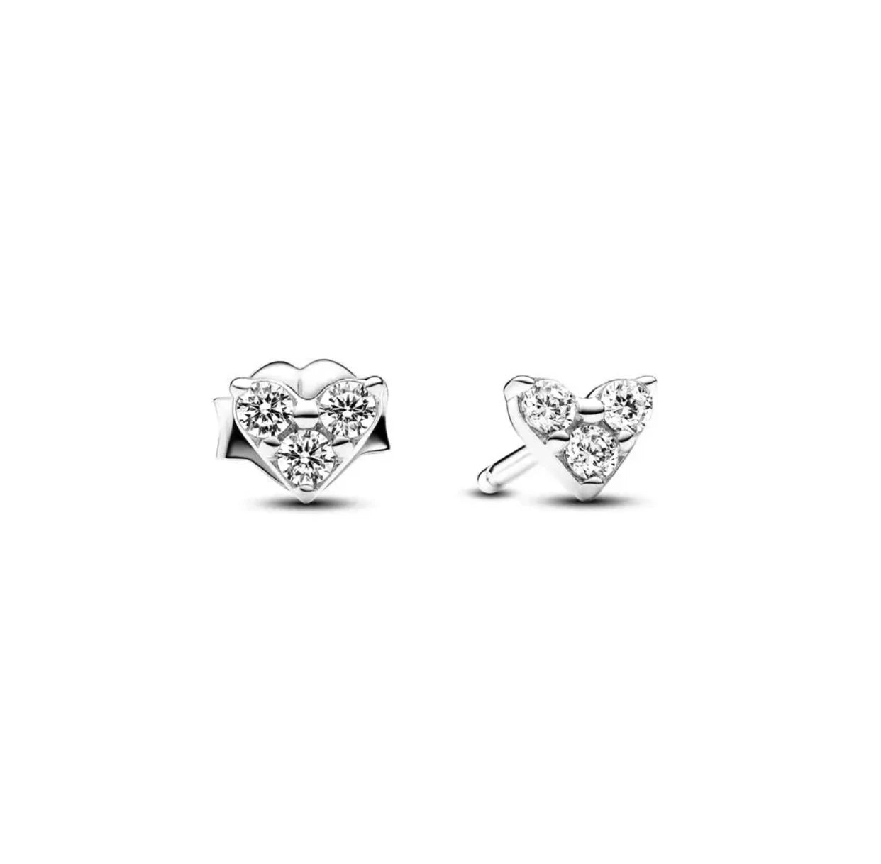 100%925 pure silver classic water-drop heart-shaped round stud earrings Perfect jewelry gift for women's birthday presents