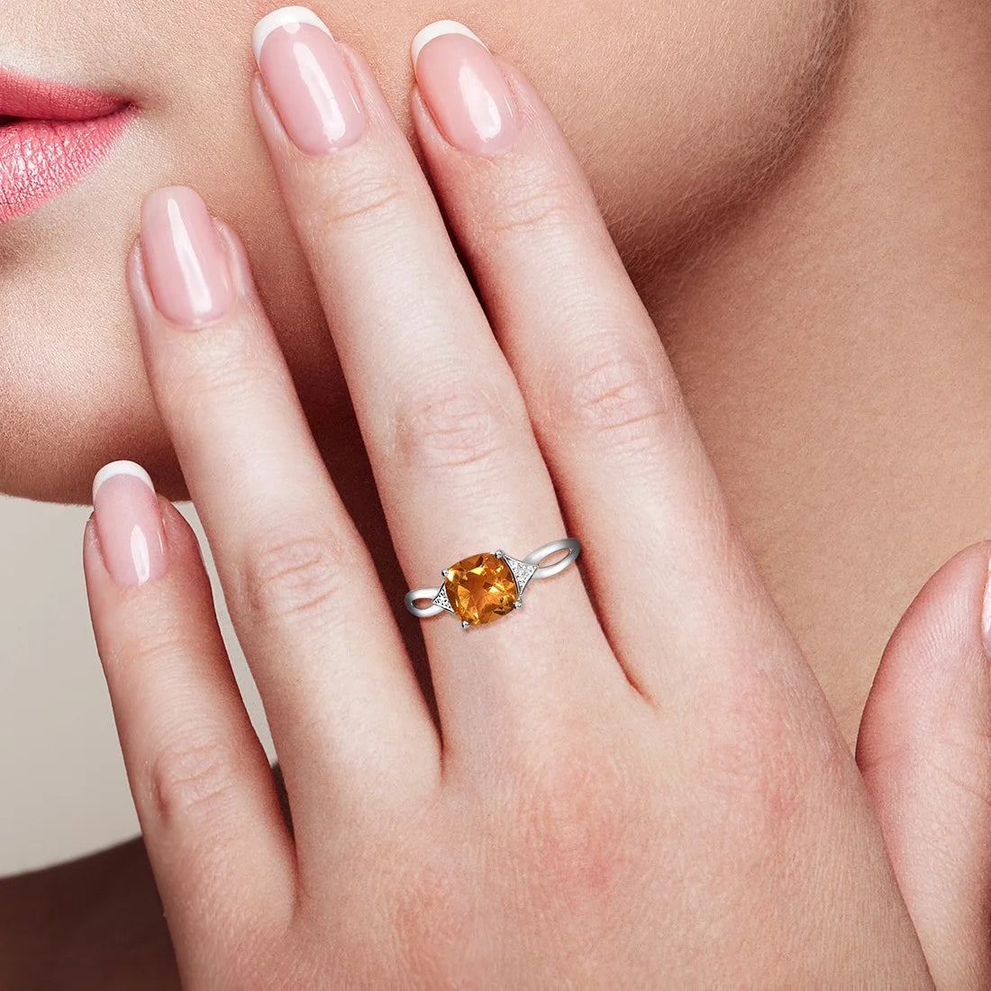 VISTOSO Authentic 14K 585 Yellow White Gold Ring For Women Diamond Sky Blue Topaz Citrine Delicate Anniversary Gift Fine Jewelry