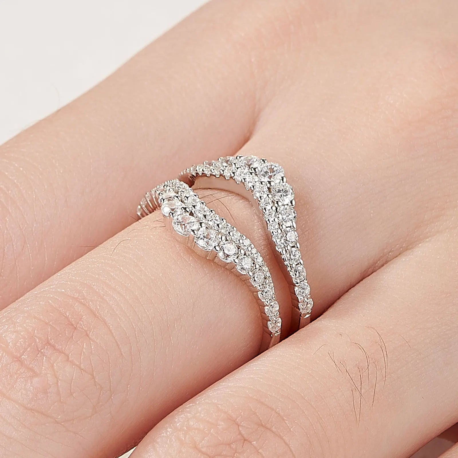 Newshe Certified Moissanite 925 Sterling Silver Ring Enhancer for Women Engagement Wedding Band Size 5-10