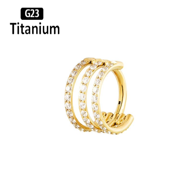 ASTM F136 Titanium Piercing Hinged Segment Septum Hoop Nose Rings Clicker Ear Cartilage Tragus Helix Conch Body Jewelry Earrings