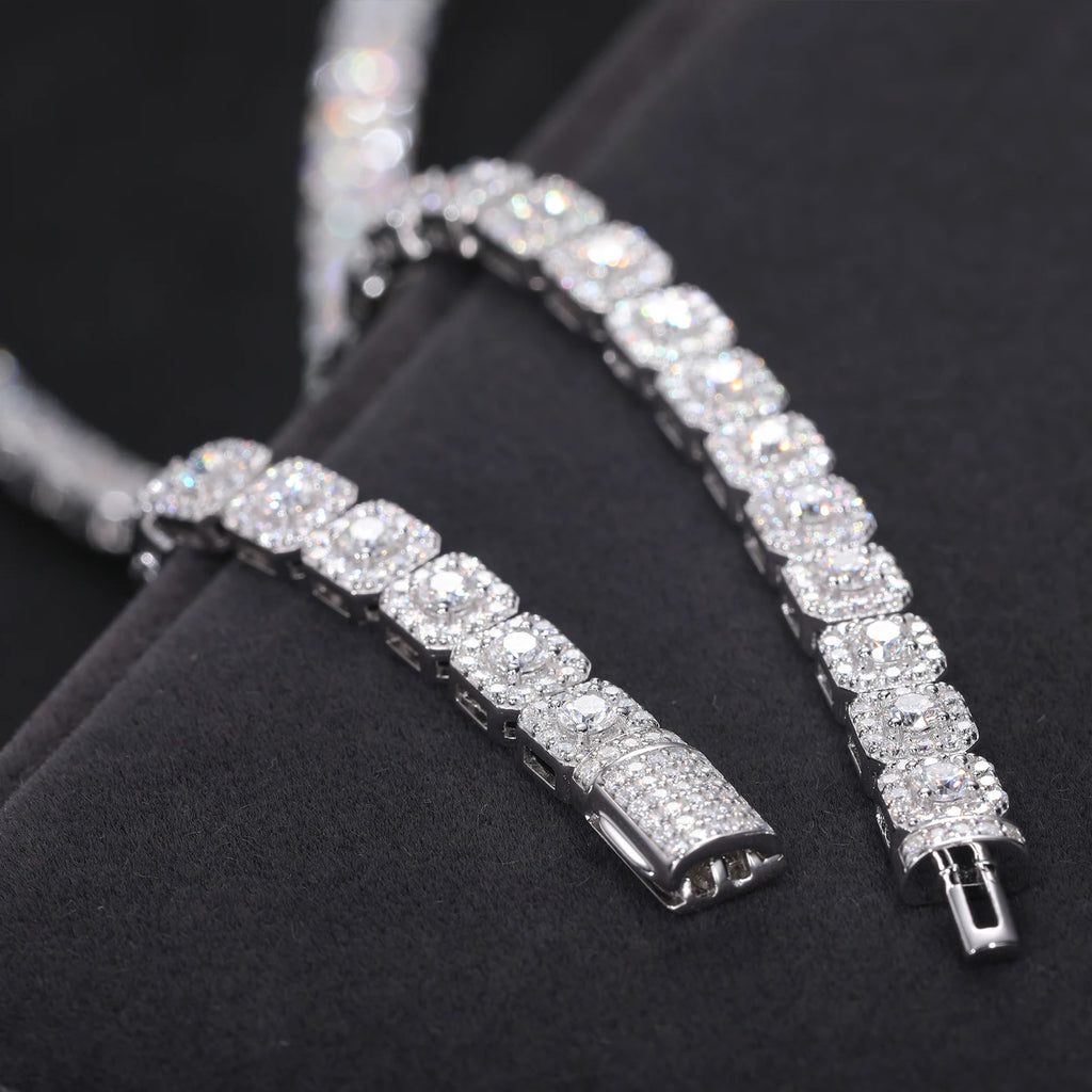 TUHE Unisex Cuban Chain 6mm Width Chain S925 Bracelet VVS1 Moissanite With Certificate For Men Hip Hop Jewelry Gift
