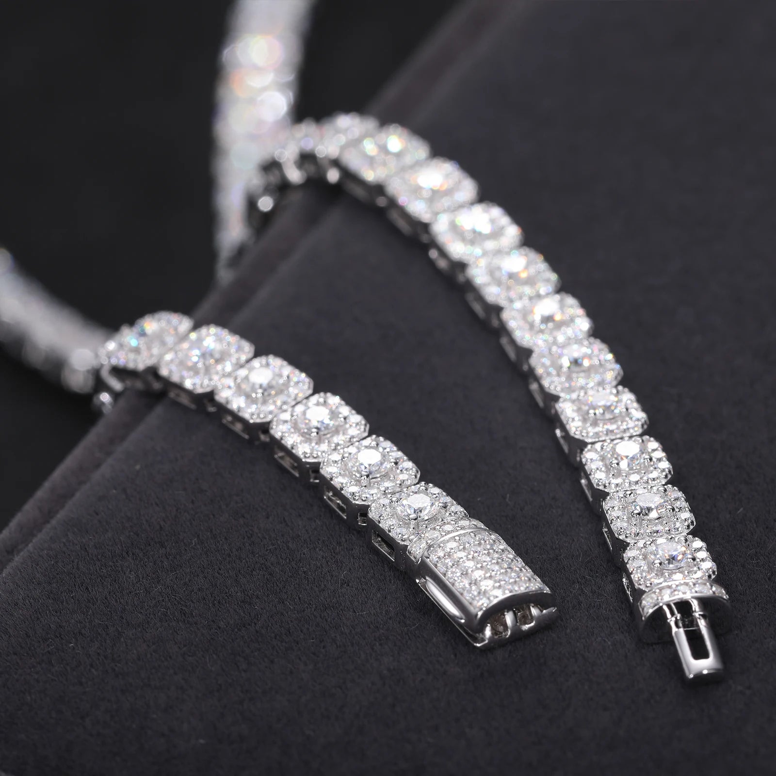TUHE Unisex Cuban Chain 6mm Width Chain S925 Bracelet VVS1 Moissanite With Certificate For Men Hip Hop Jewelry Gift