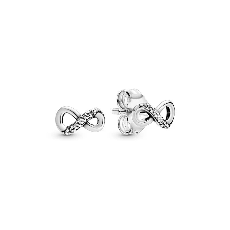 100%925 pure silver classic water-drop heart-shaped round stud earrings Perfect jewelry gift for women's birthday presents