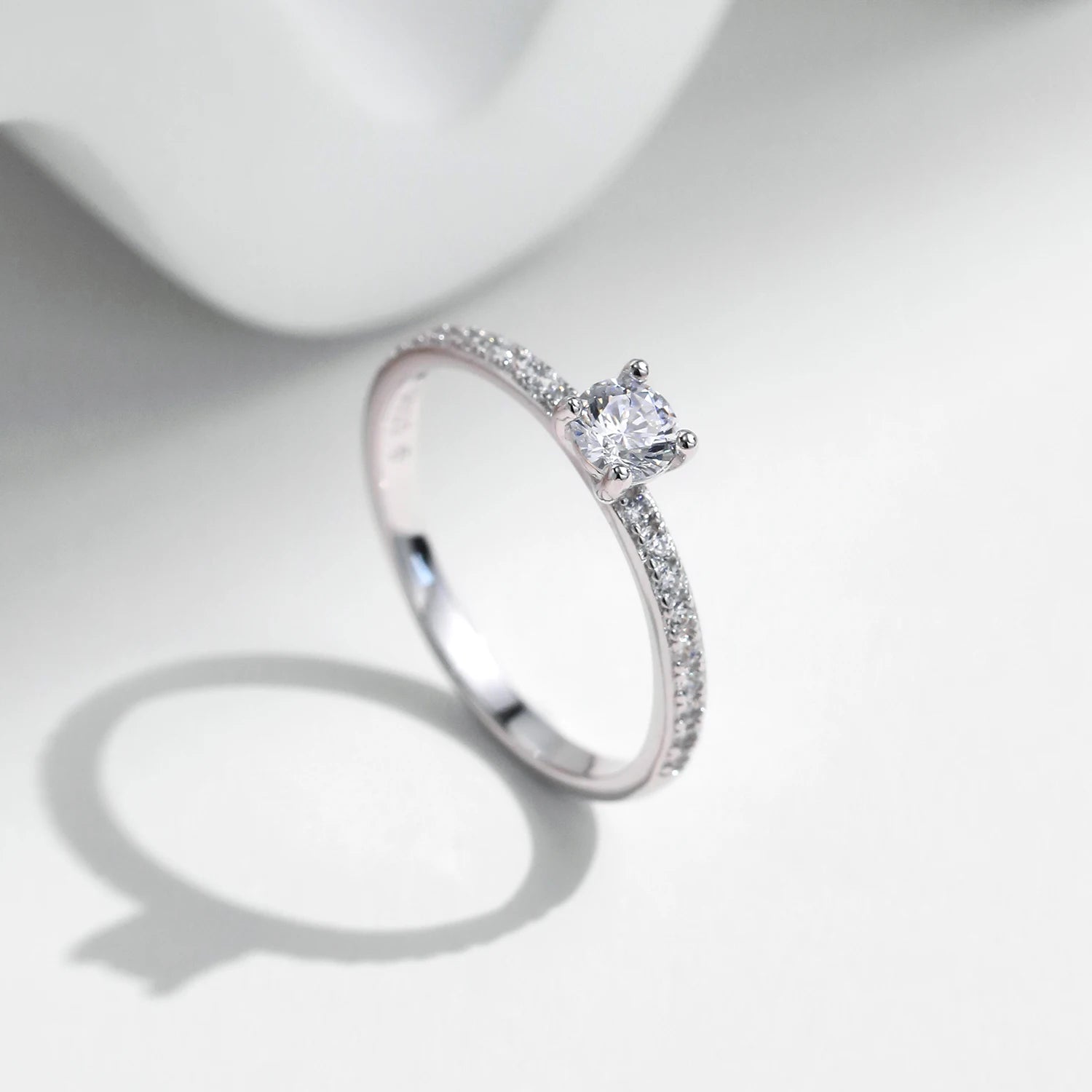 MODIAN D Color Moissanite Ring Delicate Square 925 Sterling Silver Lab Diamond Ring For Women Wedding Statement Jewelry