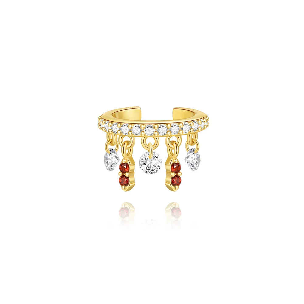 AIDE 1pcs 925 Sterling Silver Zircon Earring For Women Chain Cuffs Earring Pendientes Brincos Aretes Fine Jewelry Party Gifts