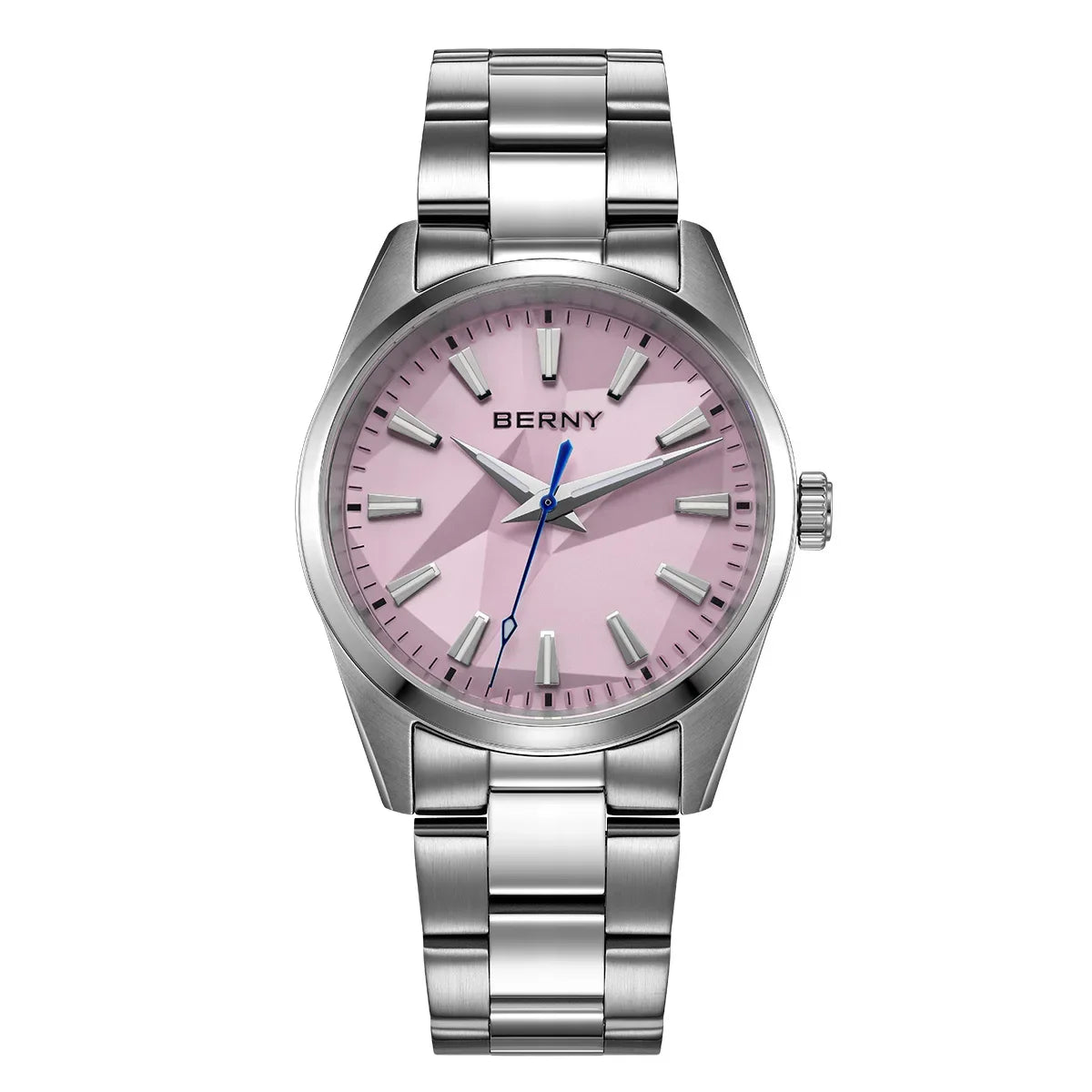 BERNY Quartz Women Watch Stereo Dial 39mm Watch 100m Waterproof 316L Stainless Steel Sapphire AR Coated Lens Watch For Ladies
