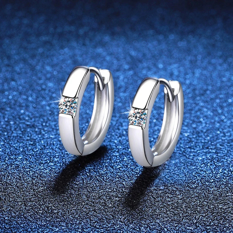 Tezzc D Color Moissanite Earring S925 Sterling Sliver Plated White Gold Hoop Earring for Women Wedding Party Jewelry wholesale