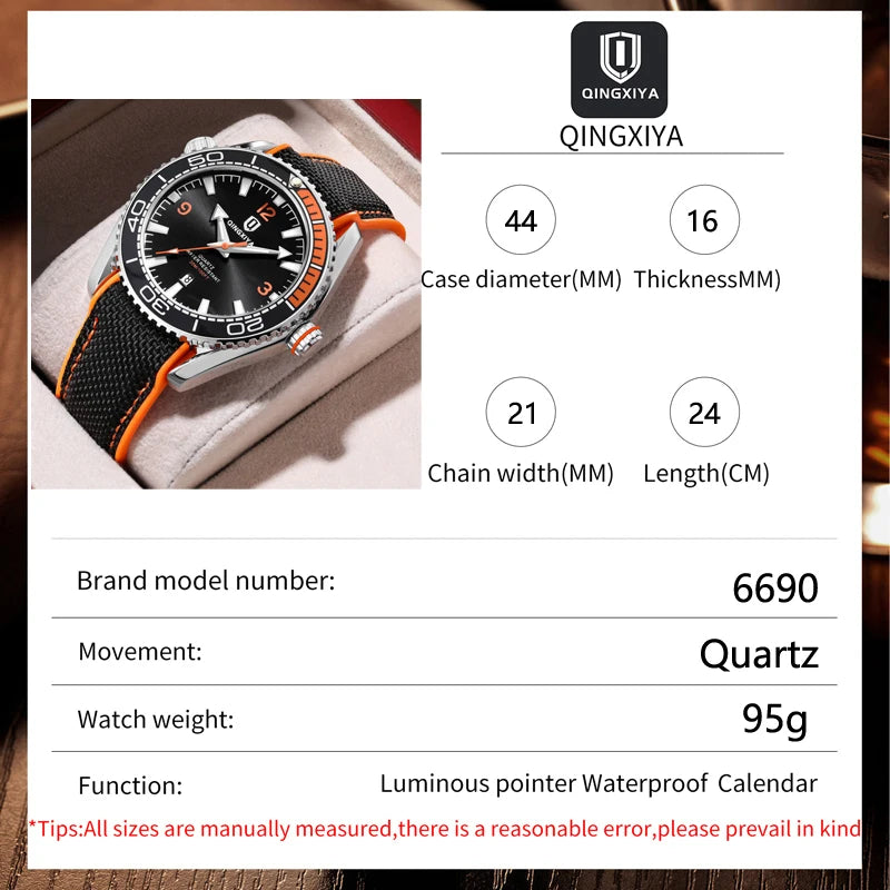 QINGXIYA Brand New Sports Quartz Watch for Men Fashion Silicone Strap Waterproof Luminous Calendar Men Watches Relogio Masculino