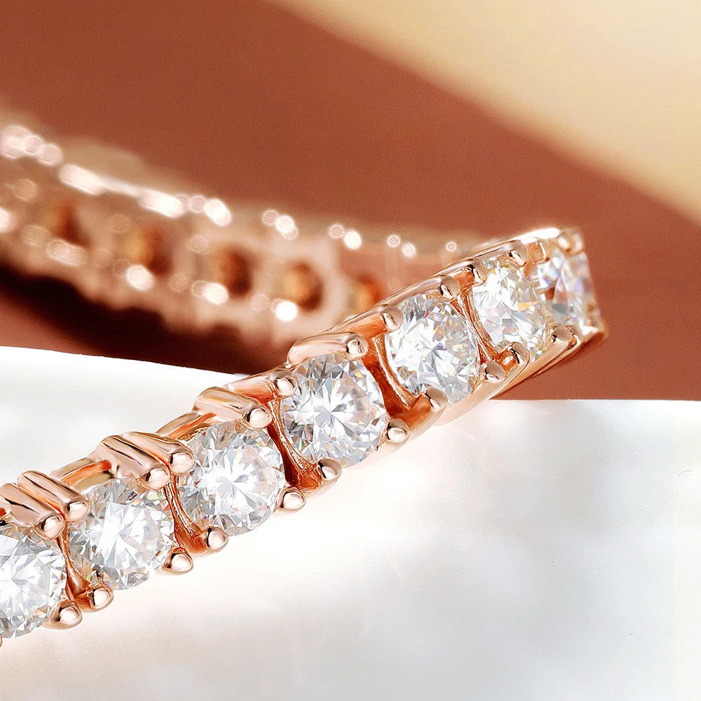 Serenity 3mm 4mm 5mm Rose Gold Color Moissanite Tennis Bracelet Women Man S925 Sterling Silver Sparkling Lab Diamond Hand Chain