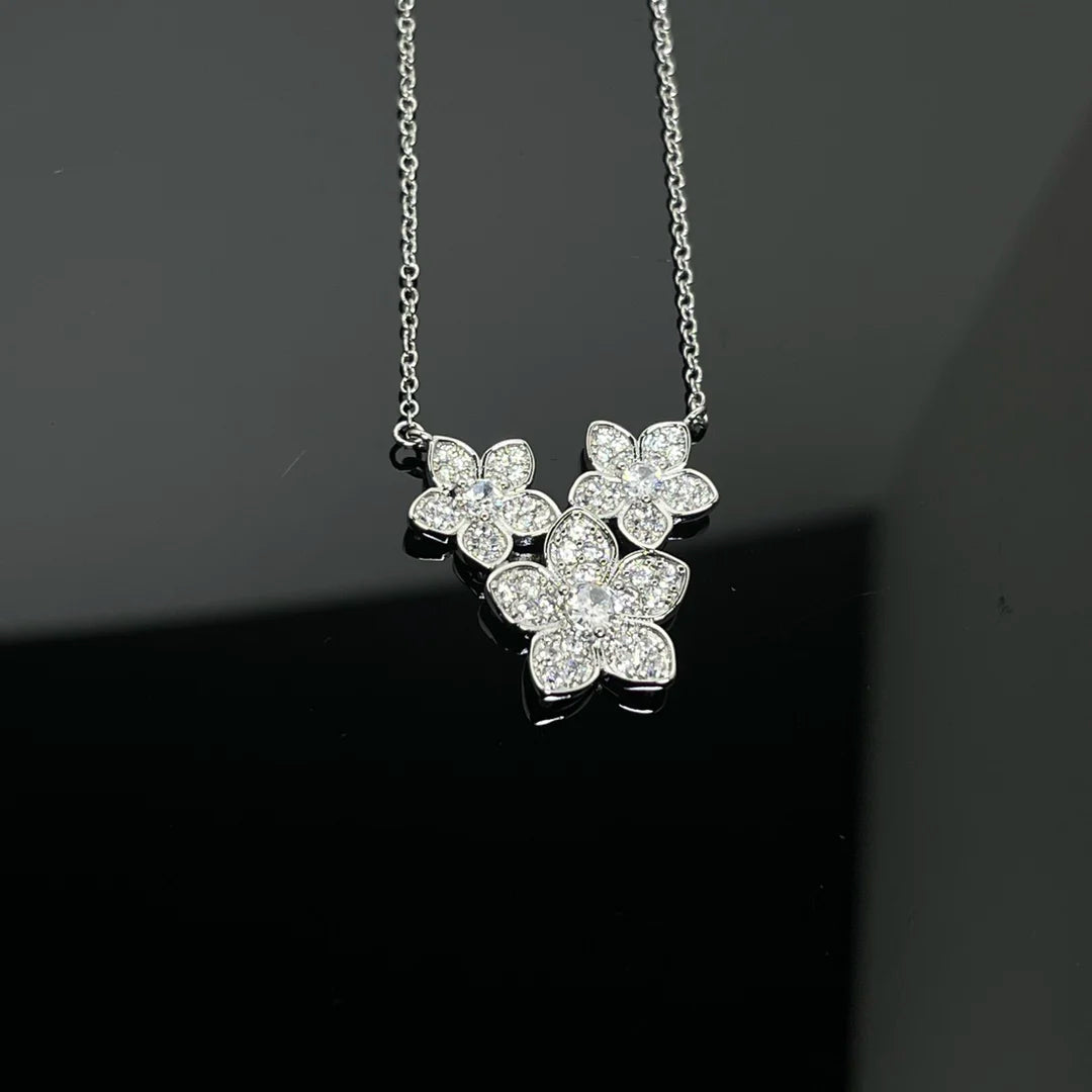 S925 Silver Women's Necklace, Fashionable Design Pentagram and Butterfly Pendant Necklace, Holiday Gift