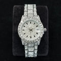 Elegant Diamond Watches Female Fashion Silver Round Stainless Steel Quartz Watch Iced Out Shiny Waterproof Clock Gift for Women