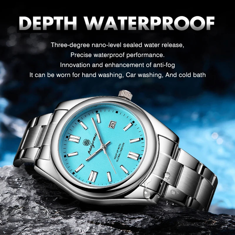 PAAZOMU Abstract Art Dial Men's Brand Authentic Trendy Fashion 2026 New High-quality Waterproof Luminous Quartz Watches Male+Box