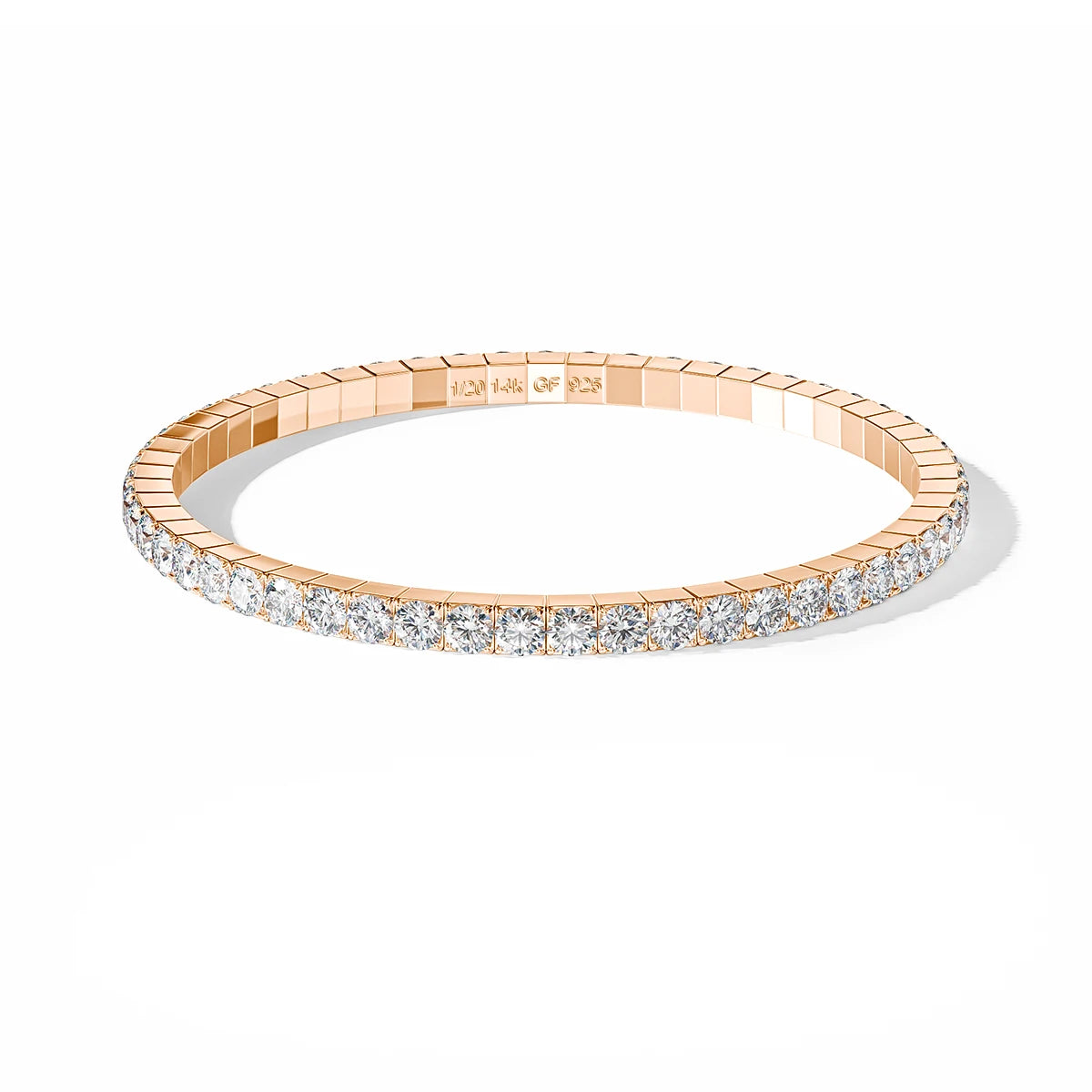 14K Gold Filled Moissanite Tennis Bracelet D Color VVS1 Lab Diamond Jewelry Stretch Rope Hand Chain Wedding Gifts for Women Man