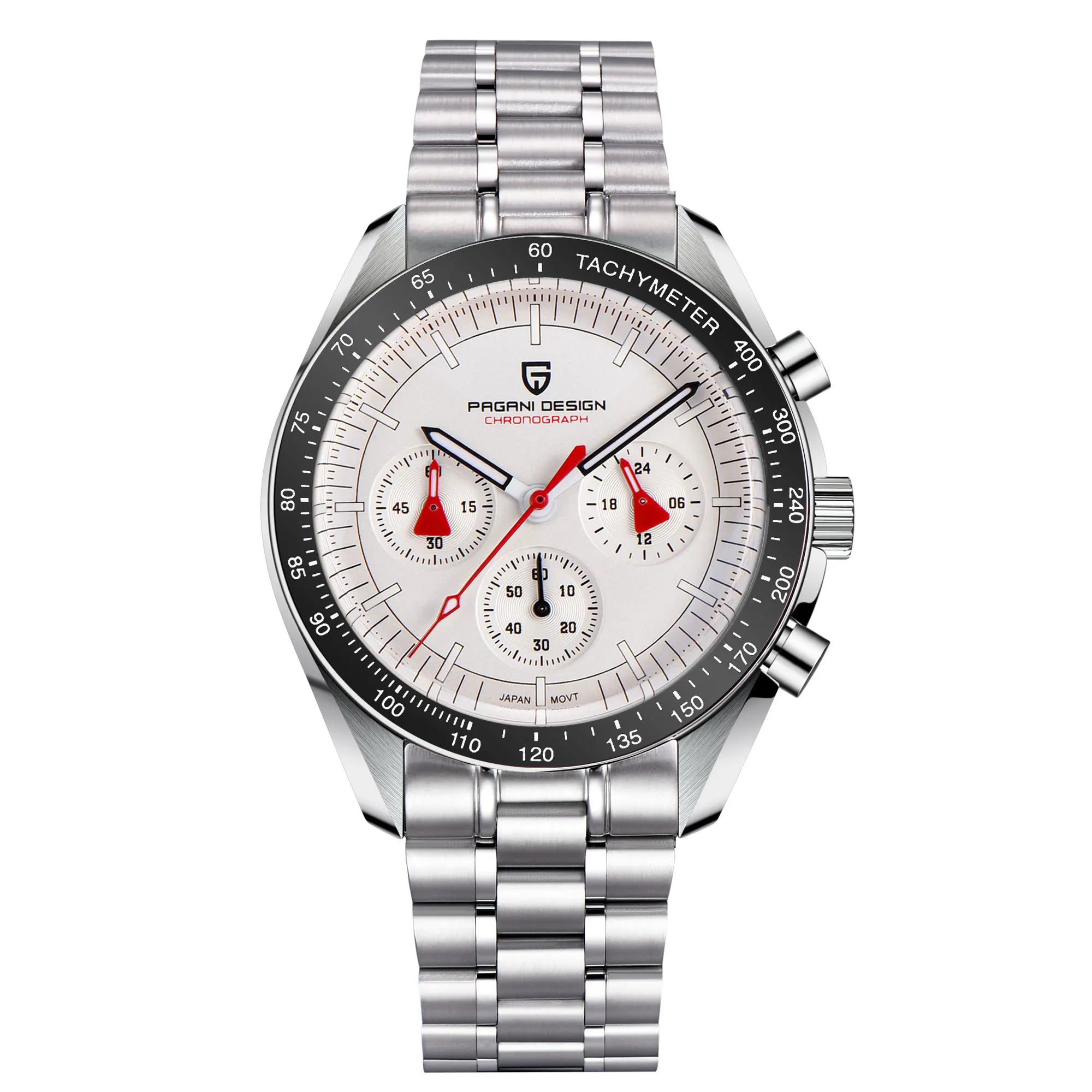PAGANI DESIGN Silver Gold Moon Watches Luxury Quartz Watch For Men Auto Date Chronograph AR Sapphire crystal watch Men 2025 New