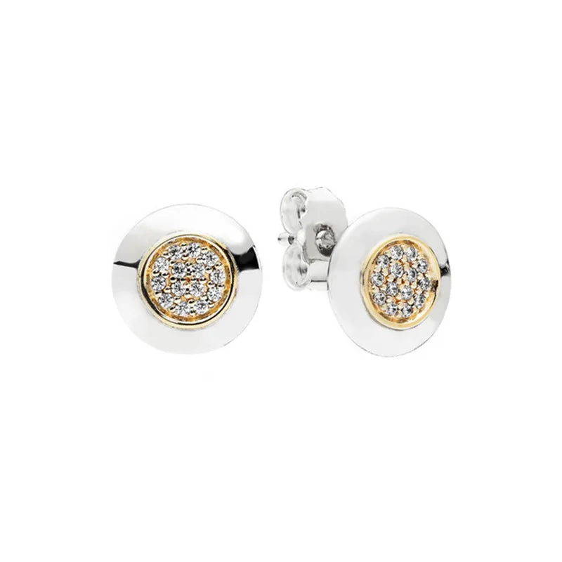 100%925 pure silver classic water-drop heart-shaped round stud earrings Perfect jewelry gift for women's birthday presents