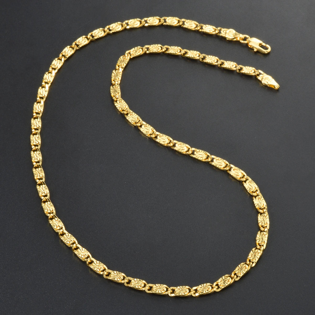 Classic Irregular 18k Gold Plated Copper Necklace New Fashion Pattern Dubai Link Chain for Women High-Quality Jewelry Gift
