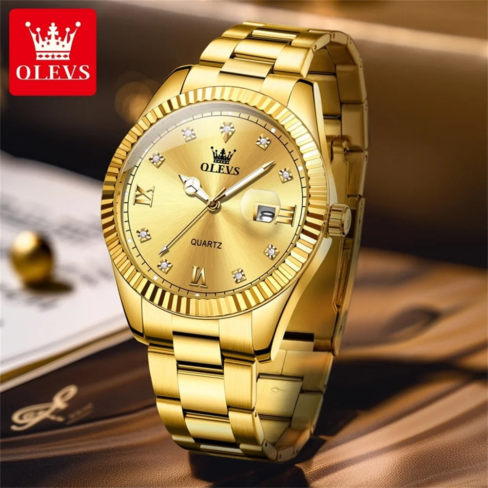 OLEVS 3623  Mens Watch Original Business Luxury Simple Brand Quartz Watch Waterproof Luminous Watch For Man Automatic Date Reloj
