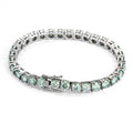 Smyoue 3/4mm GRA Certified Full Green Moissanite Tennis Bracelet for Women 18K Plated Lab Diamond 925 Silver Bracelet Men