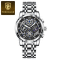 POEDAGAR Luxury Men's Quartz Watches Stainless Steel Date Chronograph Men Wristwatch Waterproof Luminous Fashion Man Watch Reloj